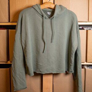 Aerie Cropped Green Hoodie